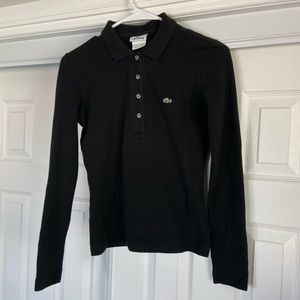 Black Long Sleve Lacoste Polo